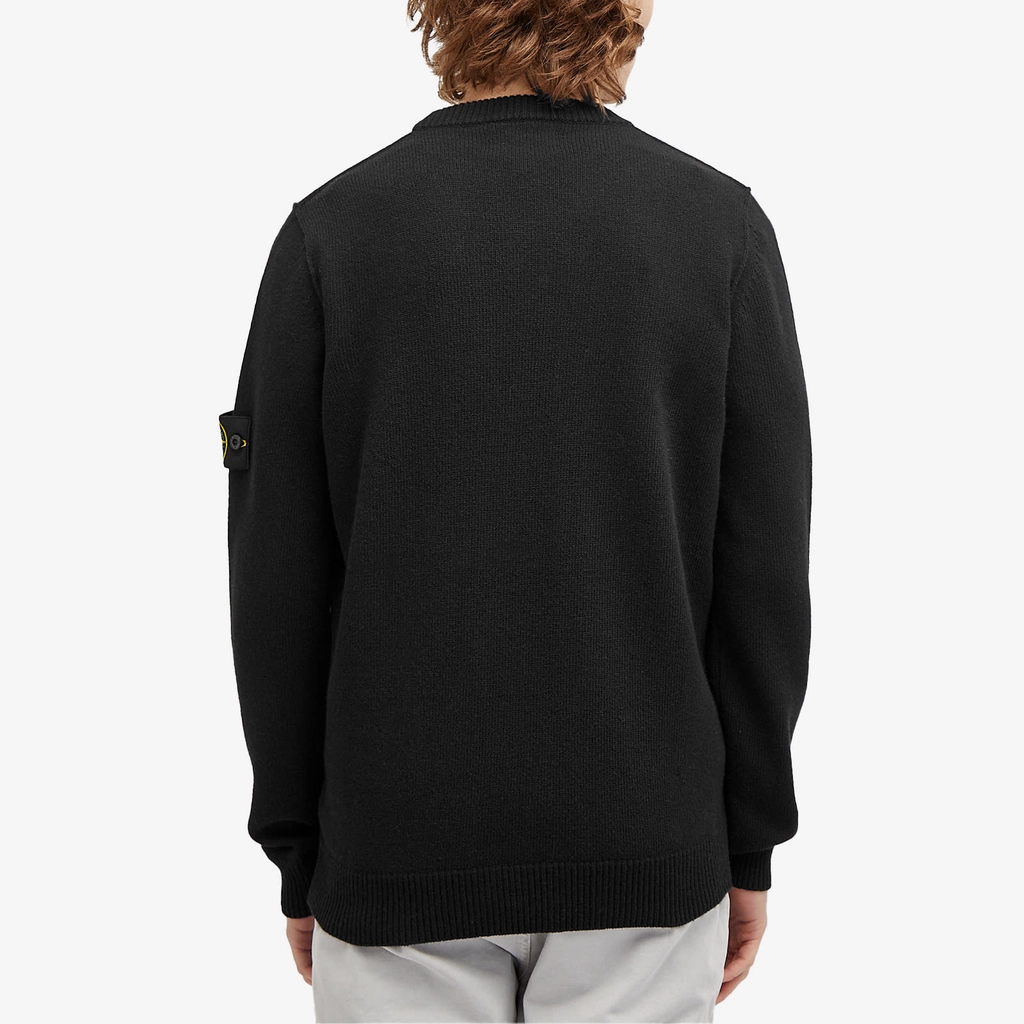 Stone Island Men's Reverse Seam Lambswool Crew Neck Jumper Black